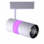 Светодиодный светильник Feron AL108 трековый на шинопровод 12+5W, 35 градусов, 4000К и подсветка розовая Артикул 32454